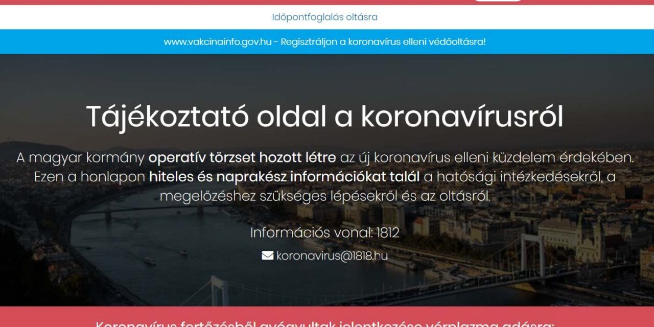 Megszűnik a kormányzati koronavírus oldal