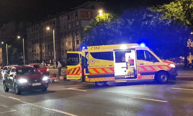 HELYSZÍNI FOTÓKKAL – Súlyosan megsérült a gyalogos, aki szabálytalanul próbált átkelni a Hungária körút zuglói szakaszán