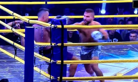 Úgy kiütötte Rácz Jenő úgy kiütötte Kabát Petit a Szárboxban, hogy orvost kellett hívni, miközben a barátnője üvöltve zokogott a ringben