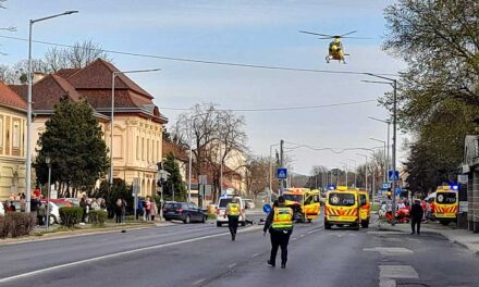 Oszlopnak csapódott egy gázoláshoz siető mentőautó: heten sérültek, két mentőhelikopter érkezett a helyszínre