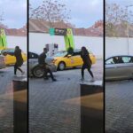 Balhé a kispesti MOL-kúton: üvöltözés, káromkodás, nekivágják a BWV-nek a szélvédőmosót, aztán repült a vödör is – VIDEÓ