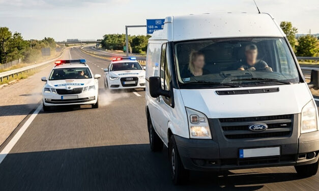 Lopott kisteherautóval száguldott az M3-as autópályán egy 15 éves fiú és a barátnője, több rendőrautó követte őket